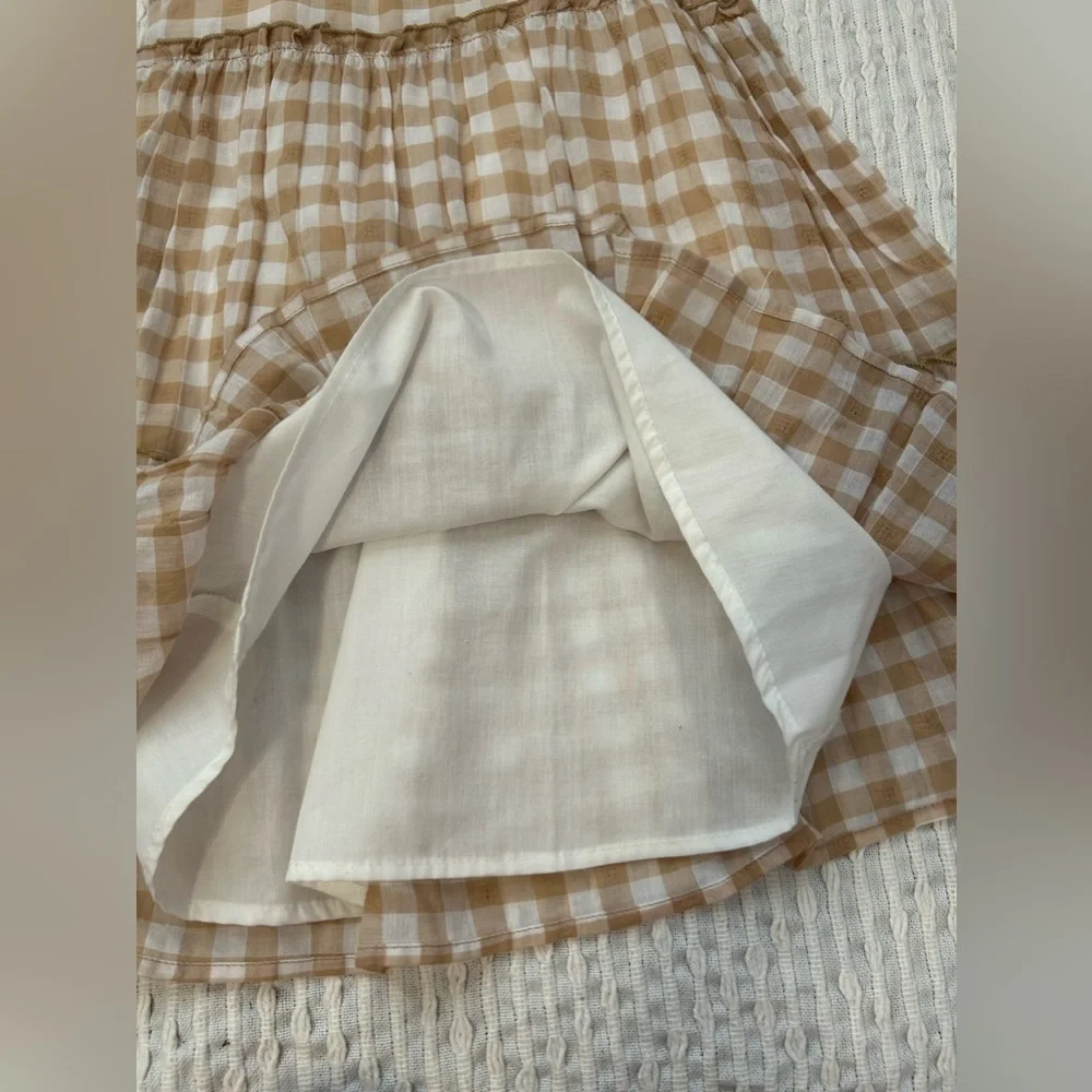 GB girls plaid brown and white dress - Picture 4 of 4